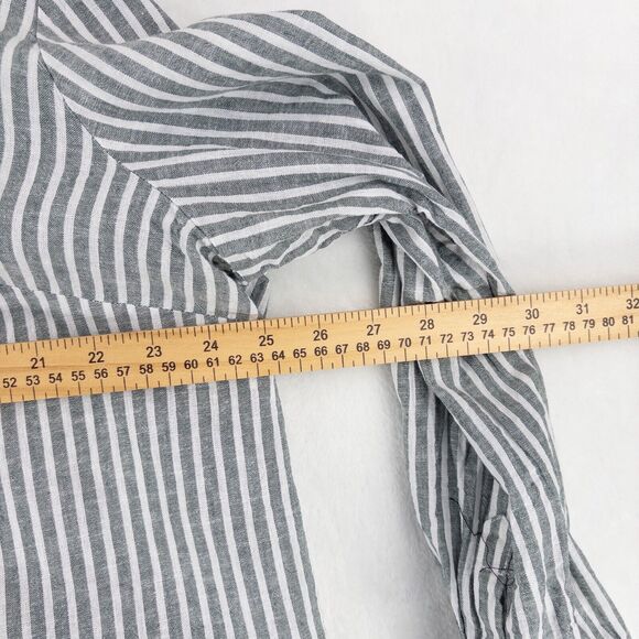 LIZ CLAIBORNE Shirt Womens 1X Button Up Blouse Top Linen Blend Breathable - Picture 7 of 11